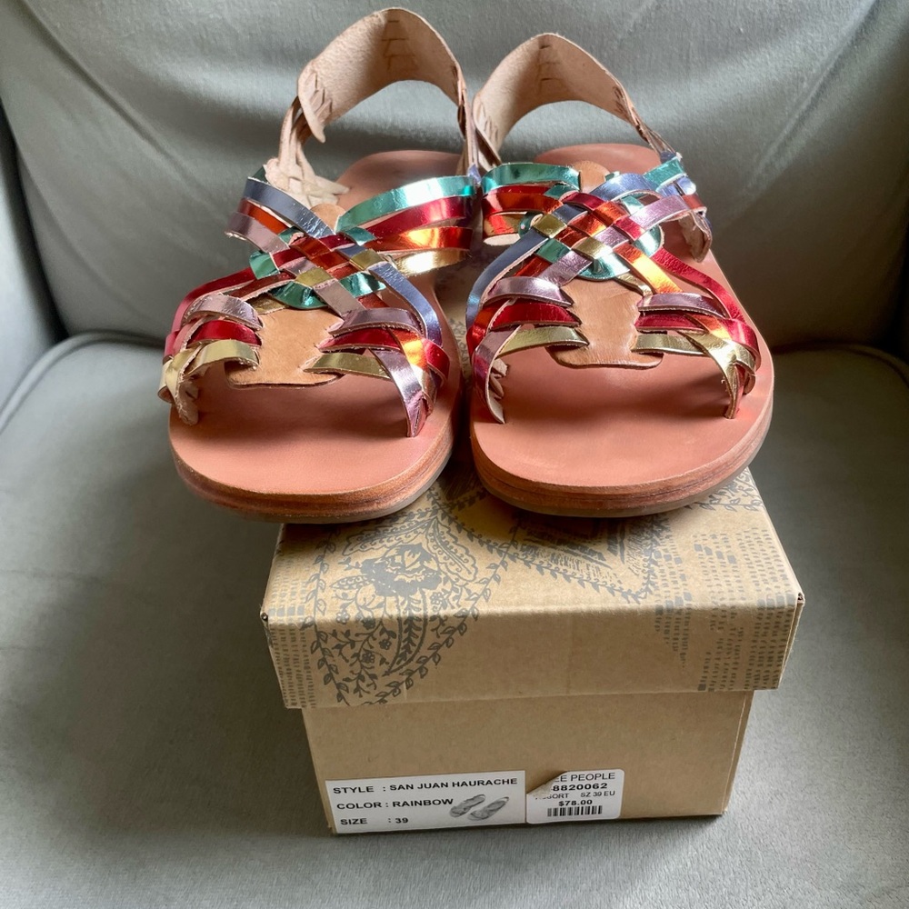 Free People San Juan Huarache Rainbow Sandals HTF - Picture 8 of 10